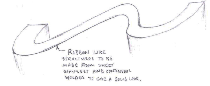 Sculpture Metal Ribbon