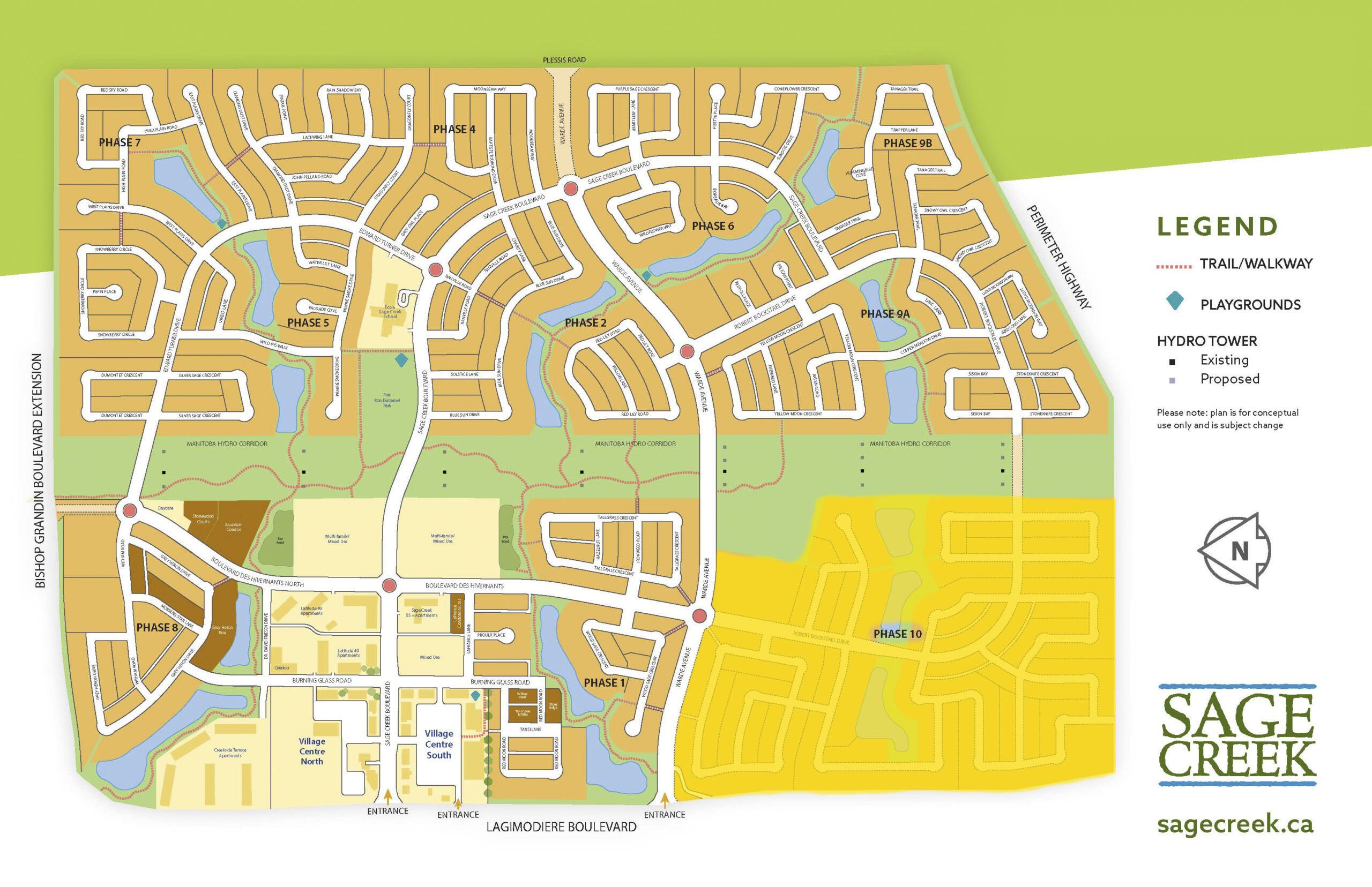 Map of Sage Creek with Phase 10 featured