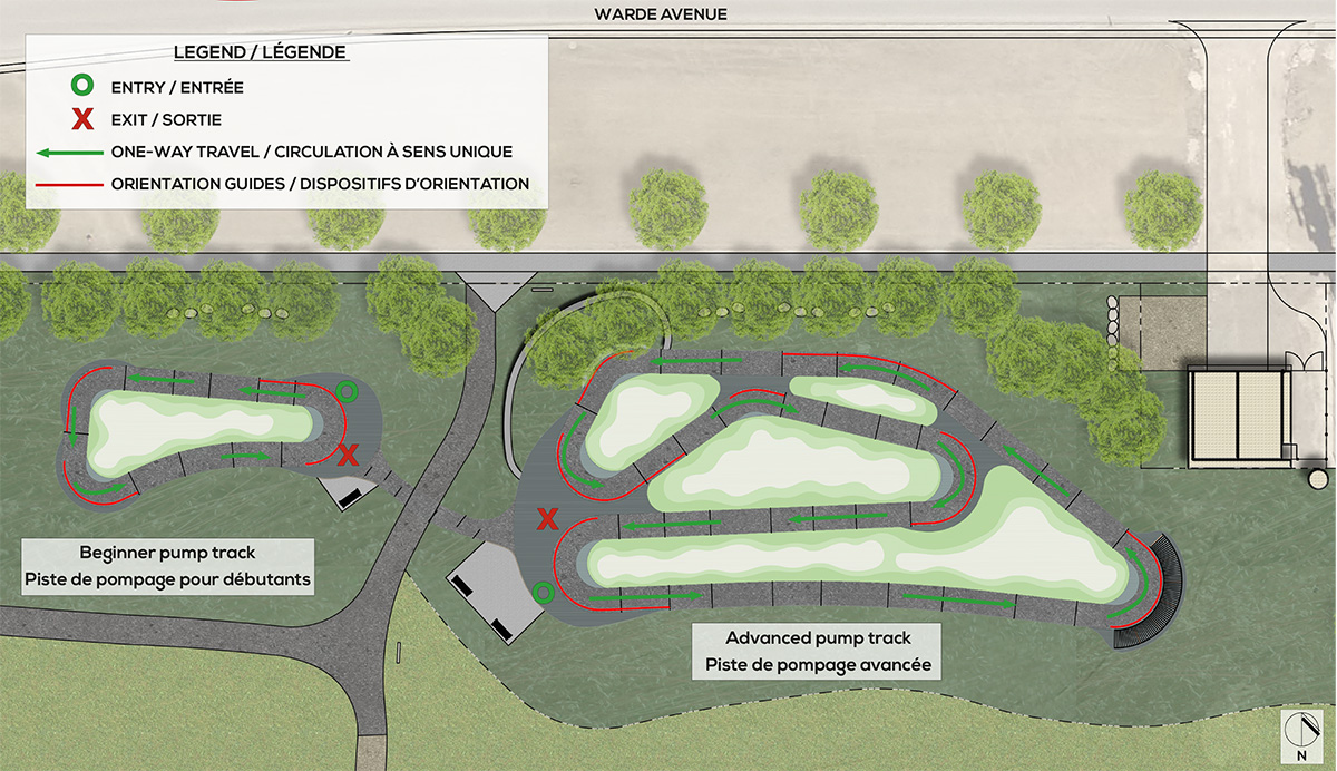 Sage Creek Pump Track Plan Showing Two Different Tracks